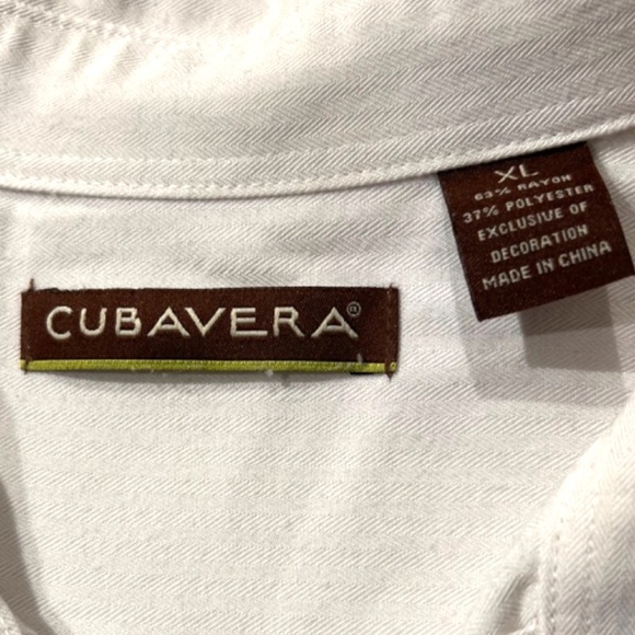 Cubavera Mens Embroidered Travel to Havana Cuba Airways Inc. Button Down XL - Picture 7 of 10